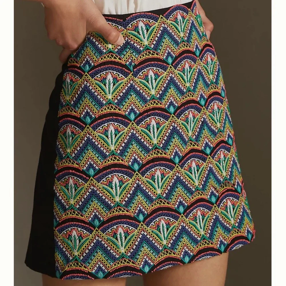 Anthropologie Ollari Deco Mini Skirt - Picture 2 of 7
